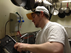 Chad Wagner, helping to clean up after the meal at the Atlantic City Rescue Mission