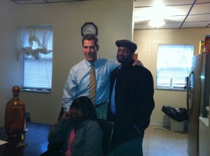 Paul Isenberg shares a moment with Barbara and a family member