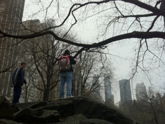 Chad on top of the rocks in Central Park