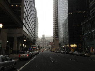 Philadelphia City Hall on foggy January 13, 2013