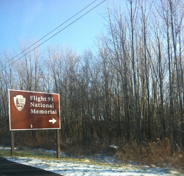 The entrance to the Flight 93 memorial off of Rt. 30