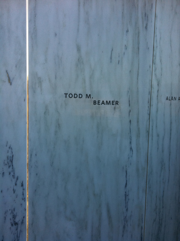 A marble stone for each of the victims of Flight 93