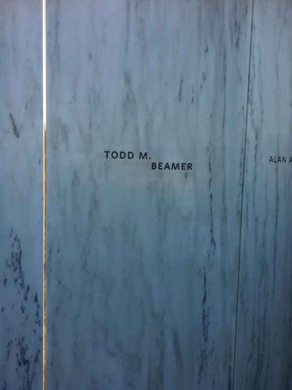 A marble stone for each of the victims of Flight 93