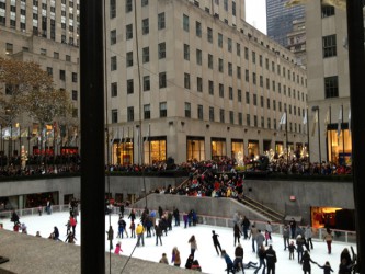 Ice skaters at Rockefeller Center