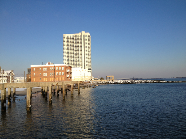 The remains of the Atlantic City boardwalk after Hurricane Sandy